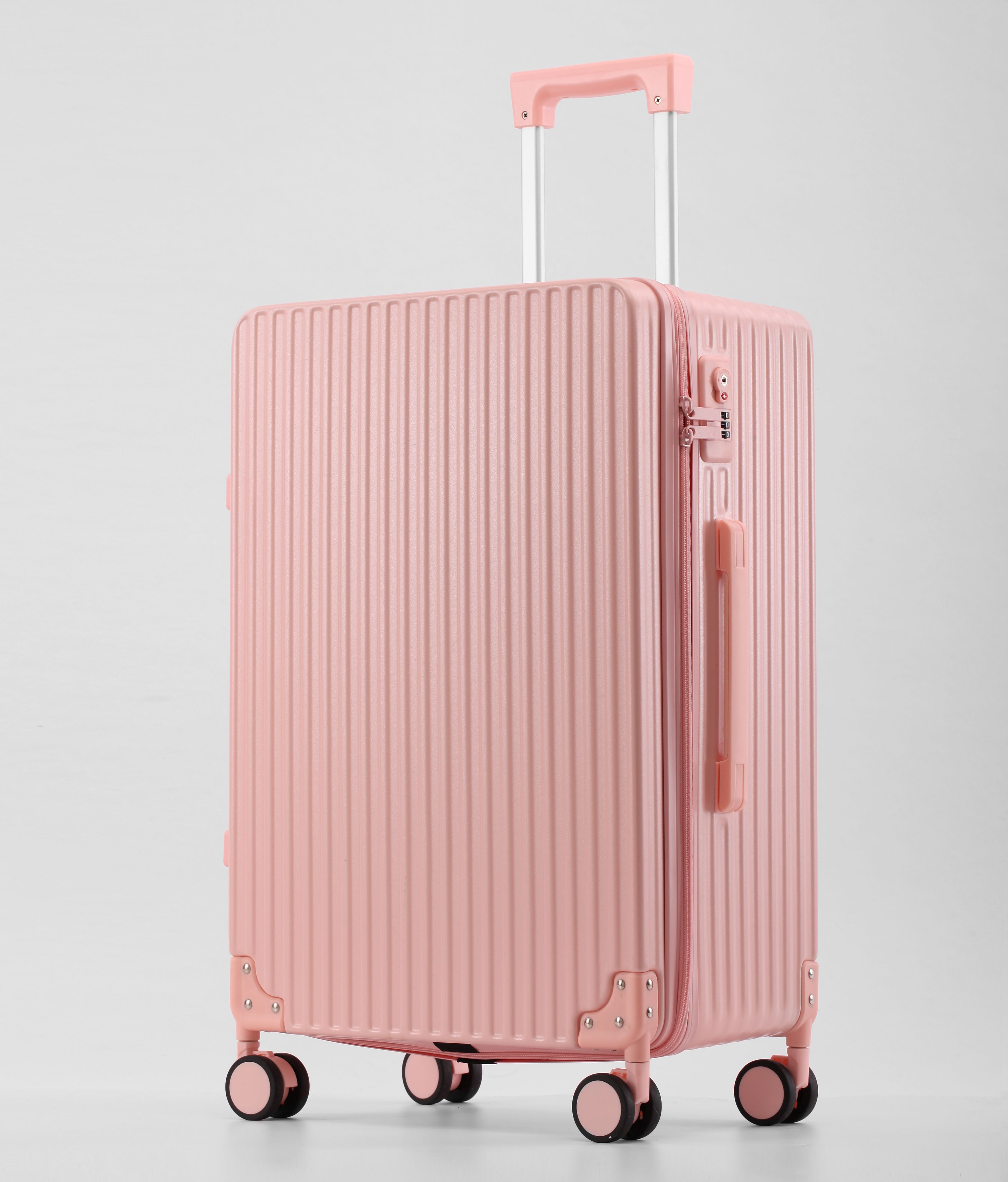 prøve design ABS hård kuffert jern trolley bagage sæt anti-tyveri kuffert