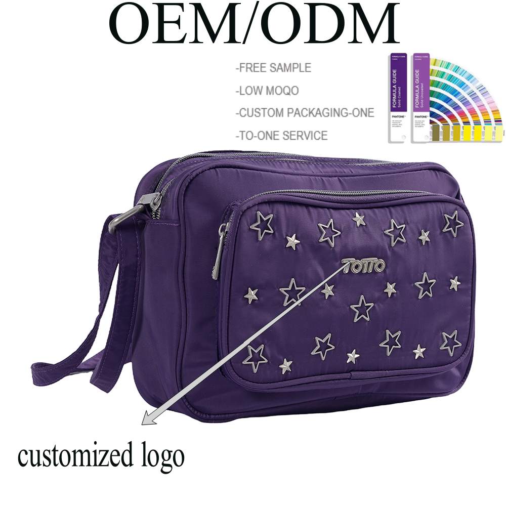 fabriks tilpasset justerbar rem unsex crossbody taske firkantet metal tilbehør dekoration