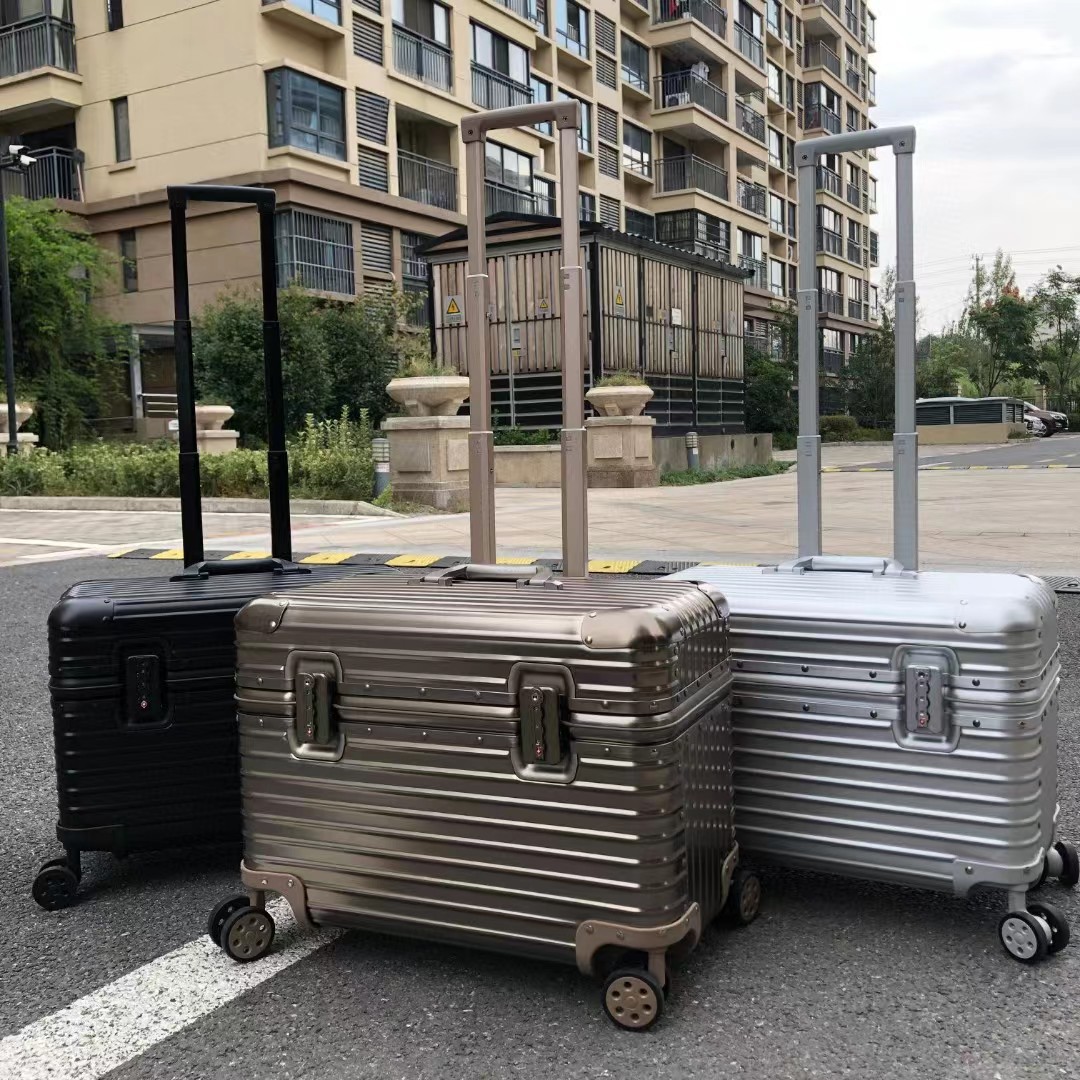 18 tommer højkvalitets aluminium trolley kuffert sikkerhedskombinationslås bærbar kuffert til forretningsrejse